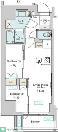 Brillia ist 上野稲荷町の物件間取画像